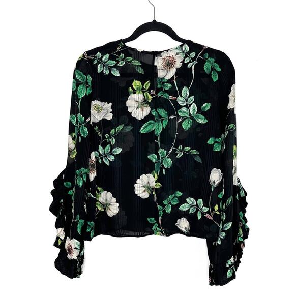 H&M Sheer Floral Boho Top Blouse‎ - Picture 2 of 9